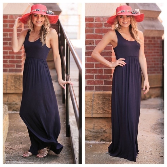 Spring Clearance!!! Navy Maxi Dress - Picture 2 of 3